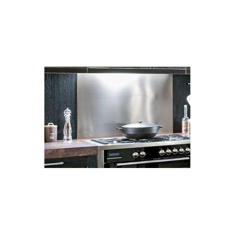 Crédence Cuisine En Aluminium Composite Brossé - Épaisseur 3 Mm, Hauteur 75 Cm, Longueur 90 Cm, Résistante à La Chaleur
